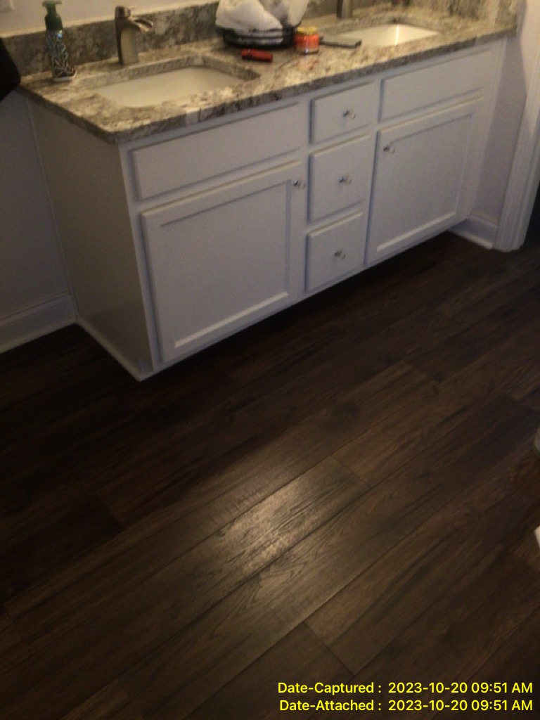 Bathroom toilet leak causing water damage in Flagler Beach Fl 32136 home